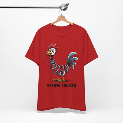 Spring Chicken T‑Shirt — Funny Cartoon Rooster Tee