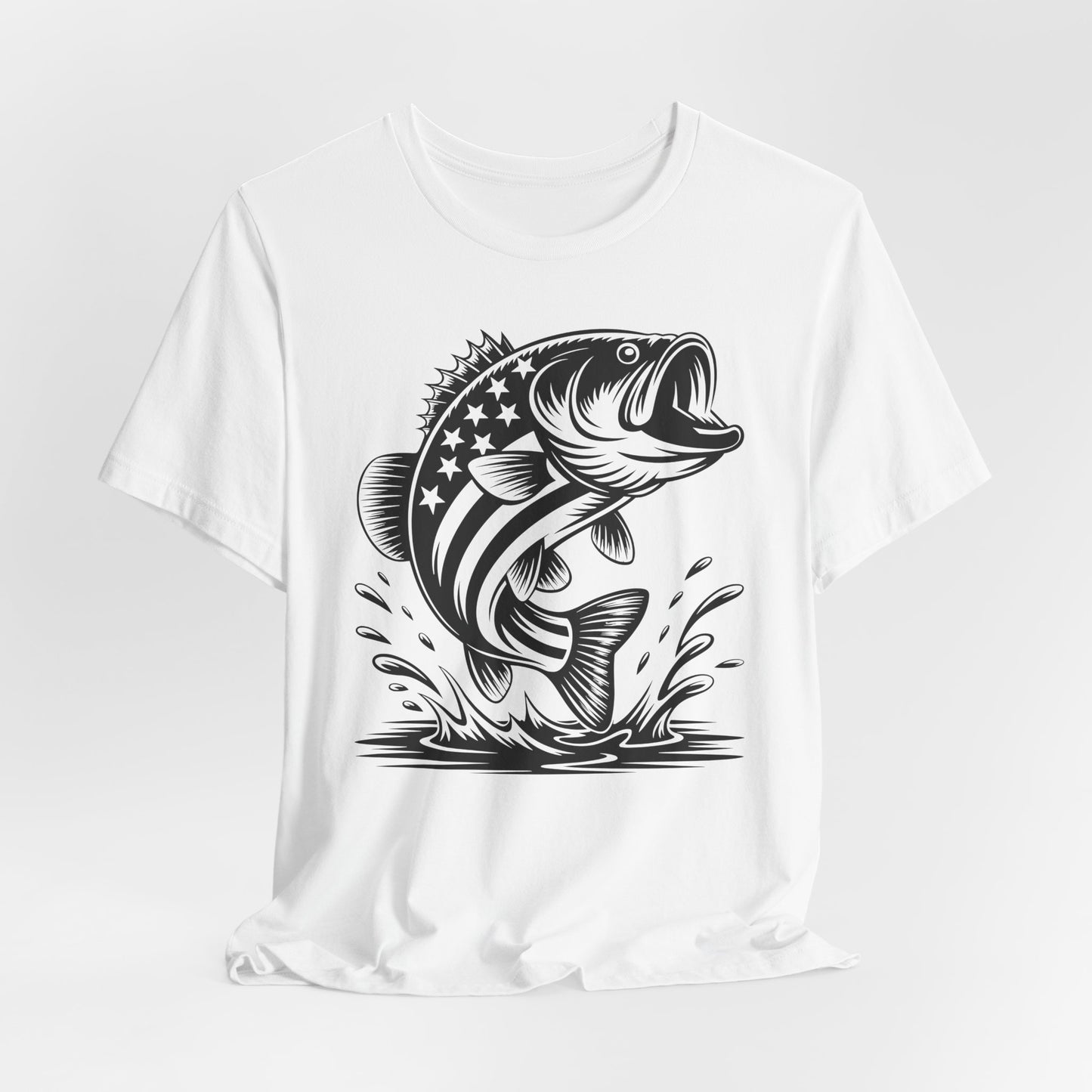 American Flag Bass T-Shirt — Patriotic Fishing Shirt