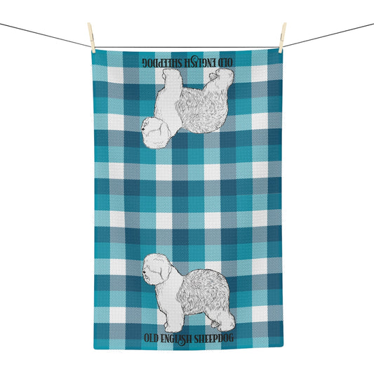 Old English Sheepdog Mirrored, Kitchen Towel