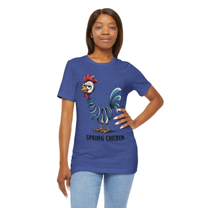 Spring Chicken T‑Shirt — Funny Cartoon Rooster Tee