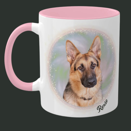 Pale Tie Dye Pet Photo and Name Mug