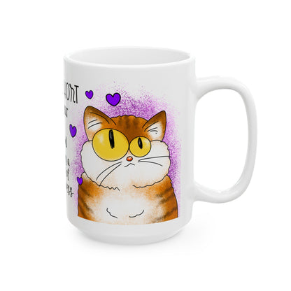 Cat Lovers Mug — “Life Is Short Hug Your Meow and Enjoy a Nice Cup of Happiness” Ceramic Coffee Cup