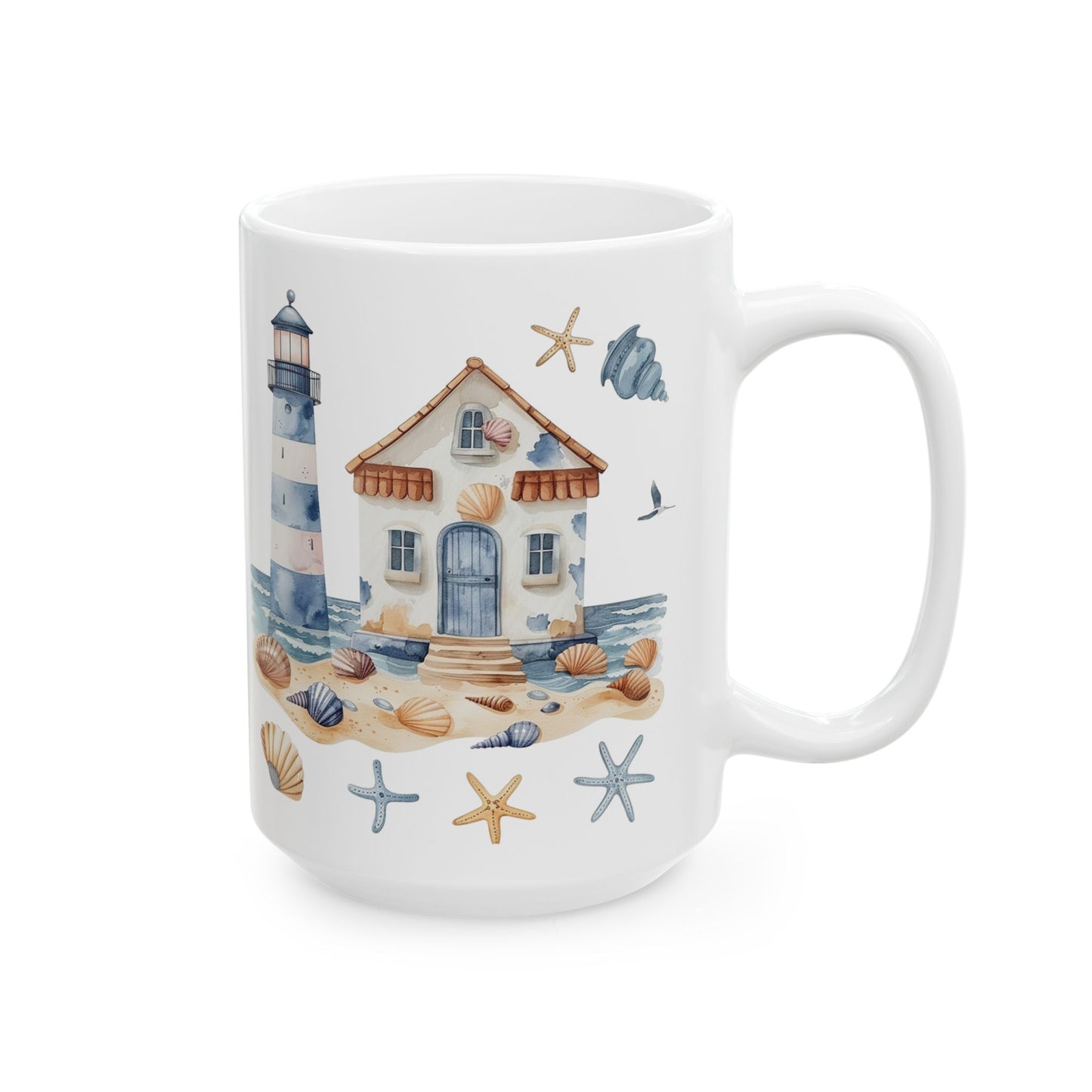 Lighthouse at the Coast, Ceramic Mug, 11oz, 15oz