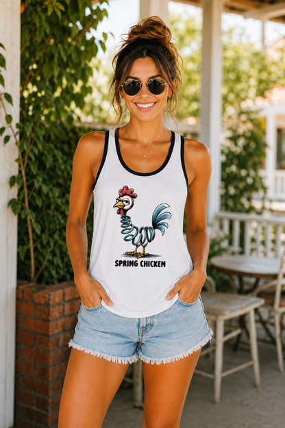 Spring Chicken Comfy Fit Tank Top - Unisex Bella + Canvas Tank, Multi Colors