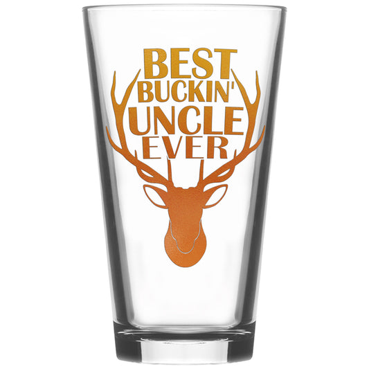 Beer Pint Glass, Best Buckin Uncle