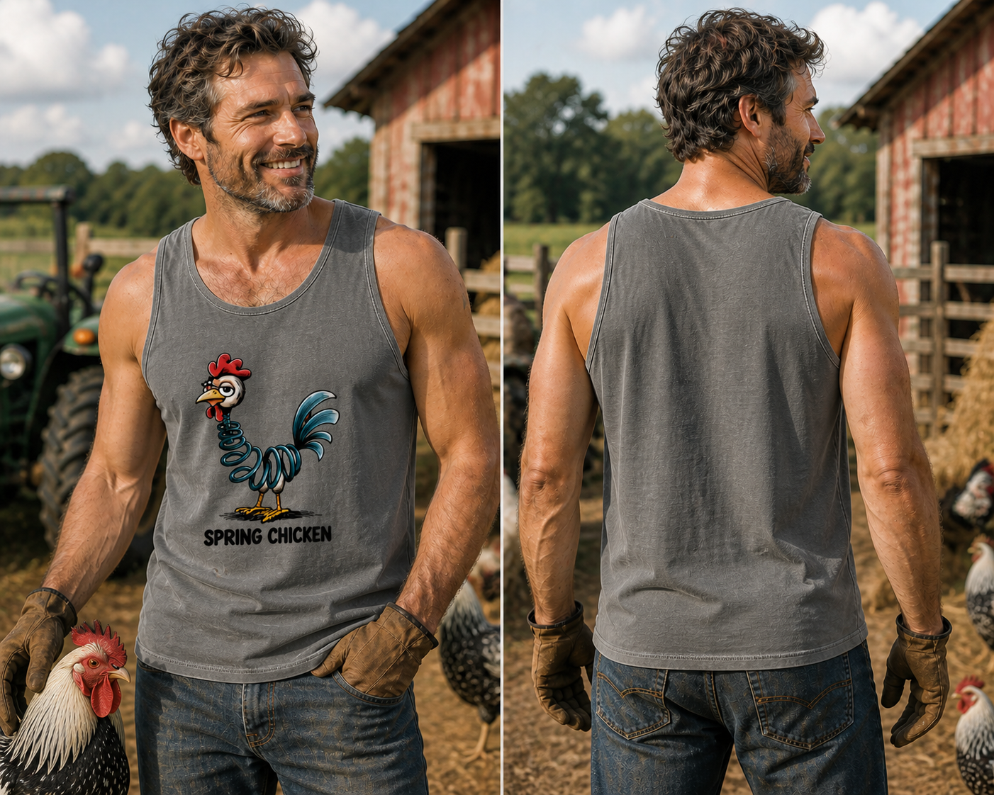 Spring Chicken Full Back Tank Top - Comfort Colors Unisex Tank