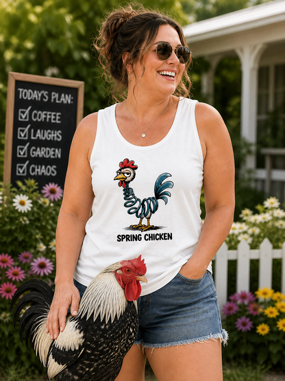 Spring Chicken Full Back Tank Top - Comfort Colors Unisex Tank