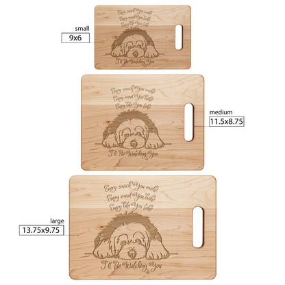I'll Be Watching You, Old English Sheepdog Cutting Board, Maple