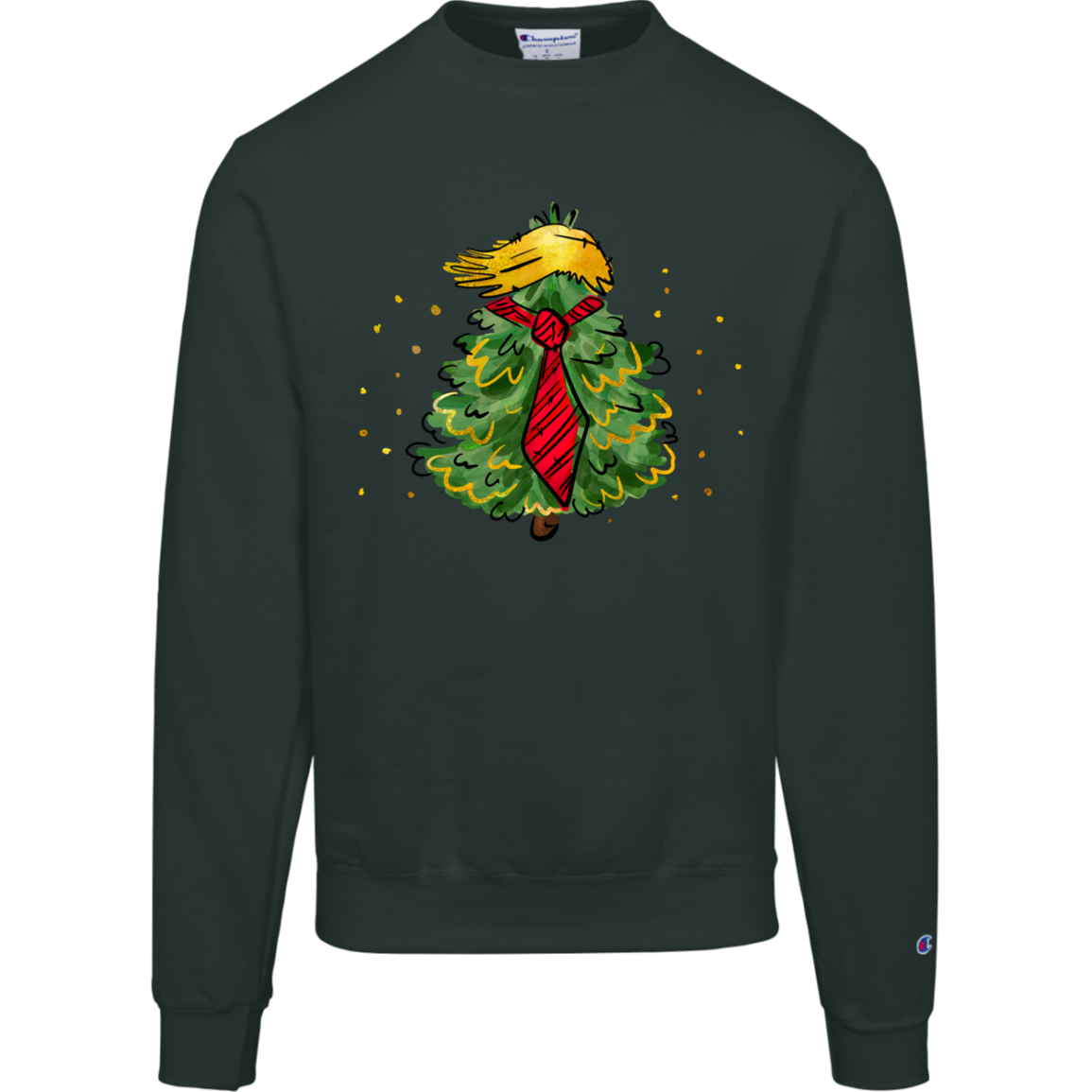 Trump Christmas Top, Trump Tree, Crewneck Sweatshirt, Champion