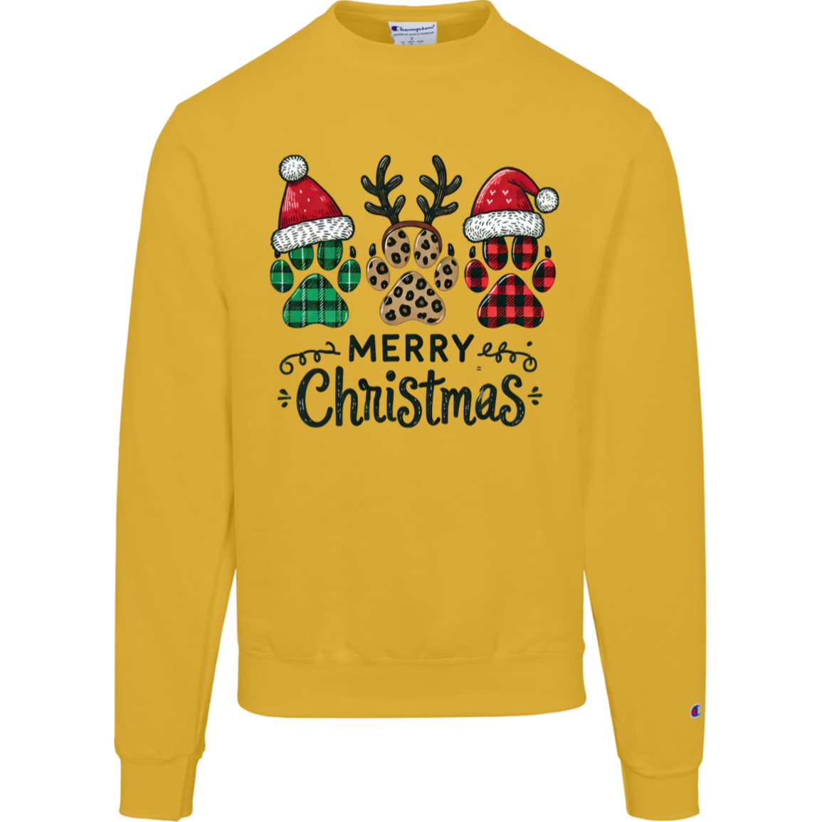 Pet Christmas Shirt, Merry Pawsmas, Champion Crewneck Sweatshirt