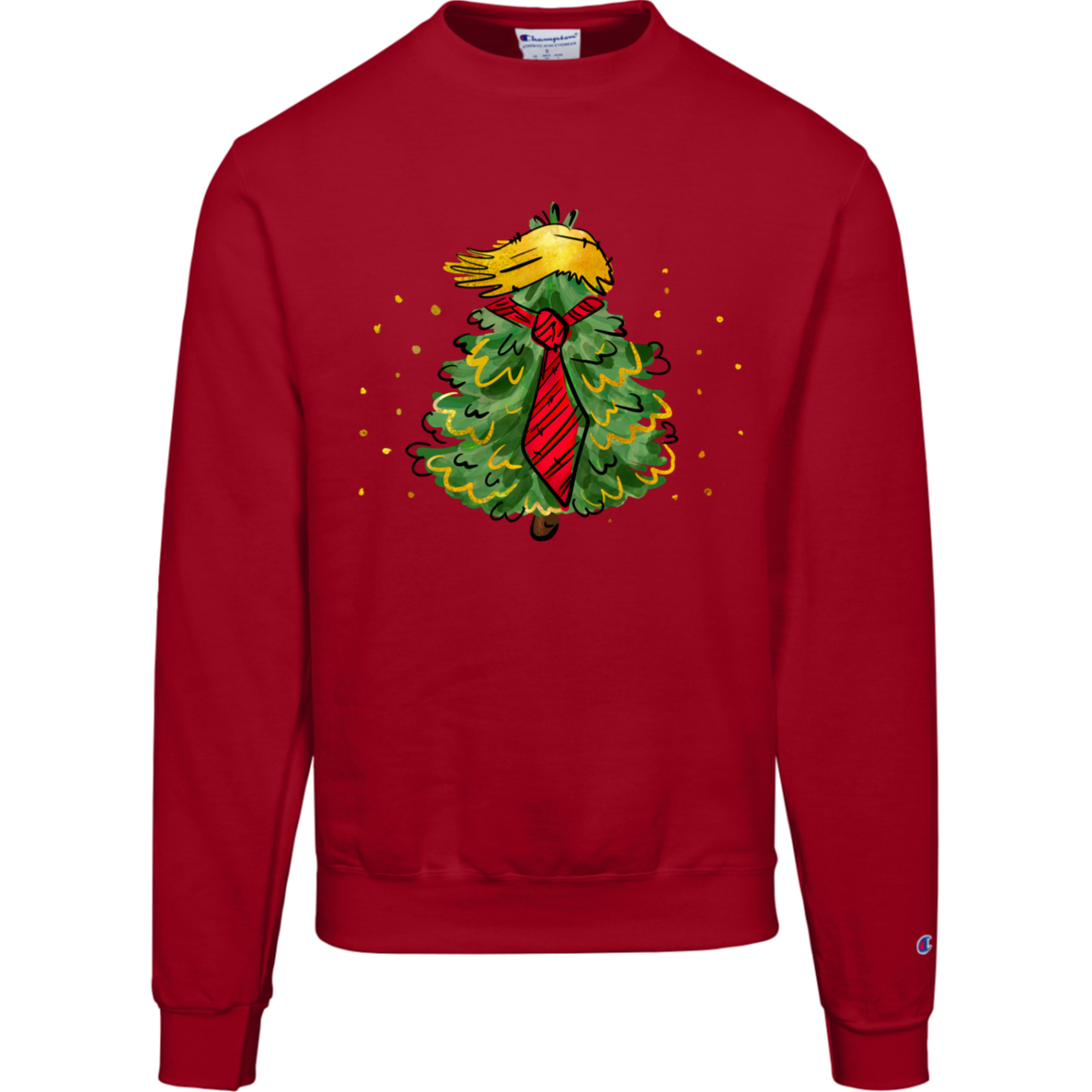 Trump Christmas Top, Trump Tree, Crewneck Sweatshirt, Champion