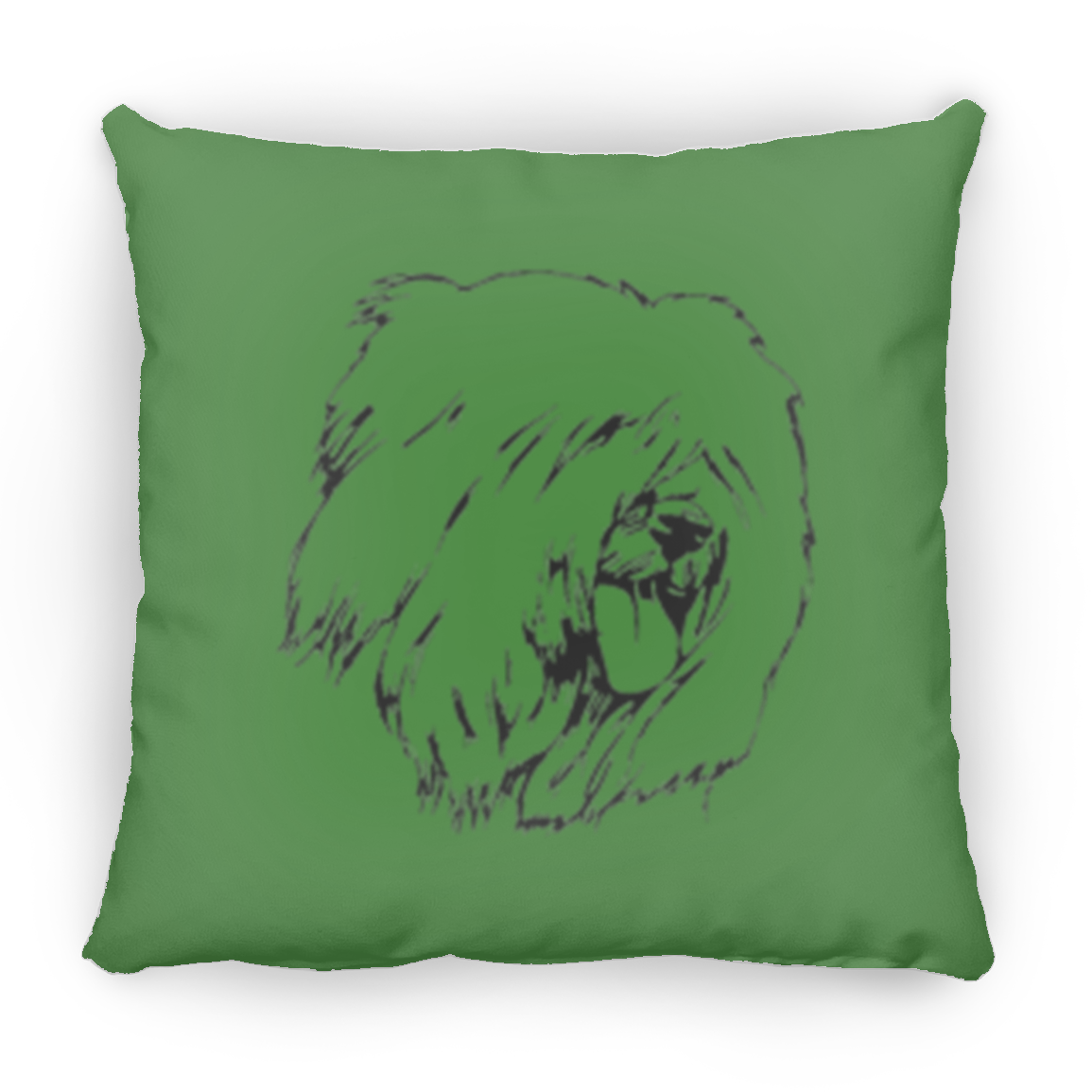 Old English Sheepdog Head Shot Throw Pillow, 16"x16"