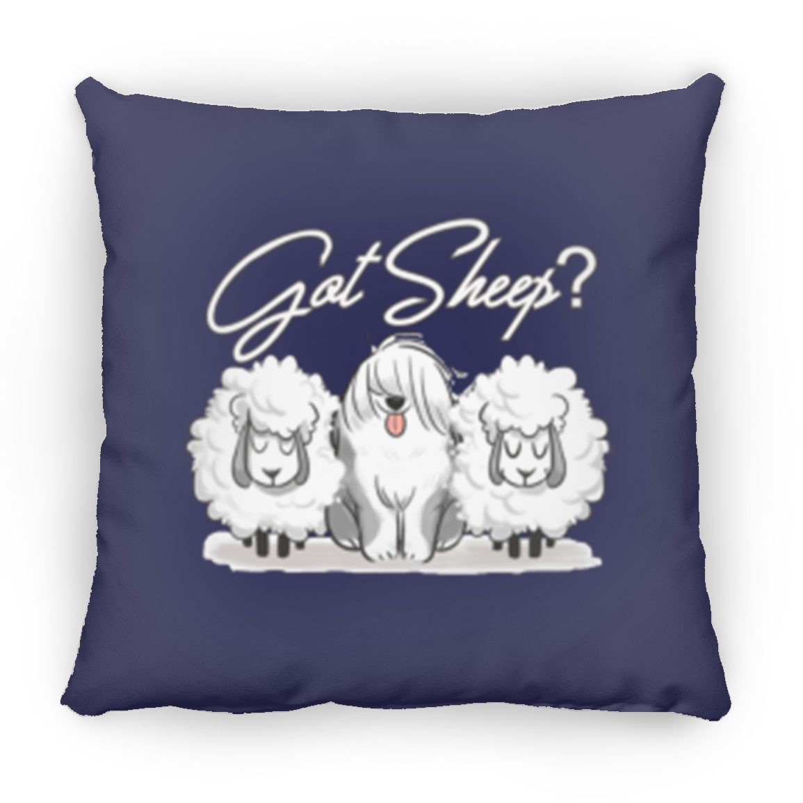 Got Sheep, with Sheep Throw Pillow, 16"x16", Old English Sheepdog