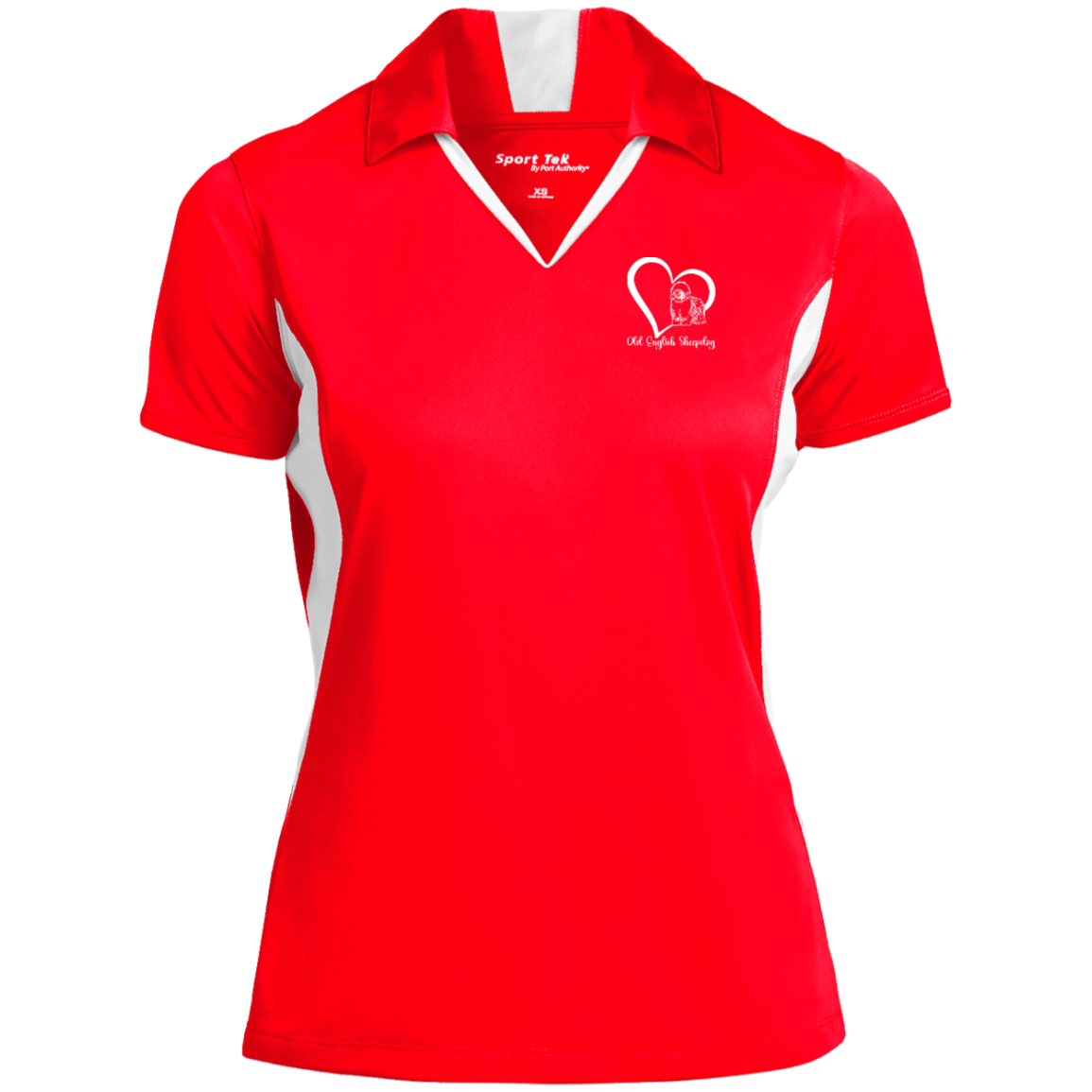 Old English Sheepdog Heart, Women's, Performance Polo