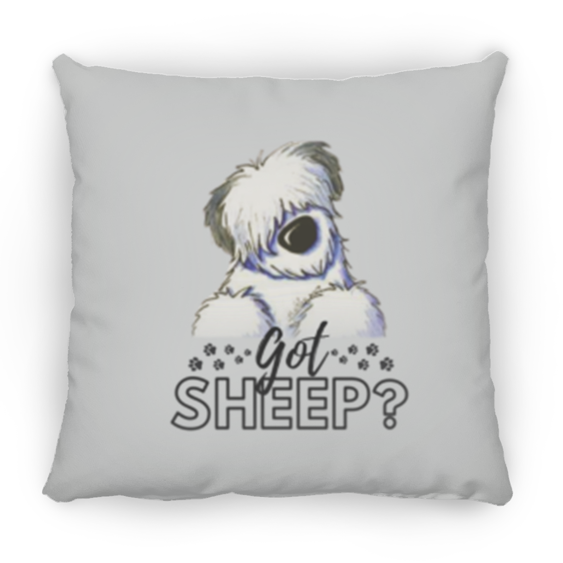 Got Sheep Throw Pillow, 16"x16", Old English Sheepdog