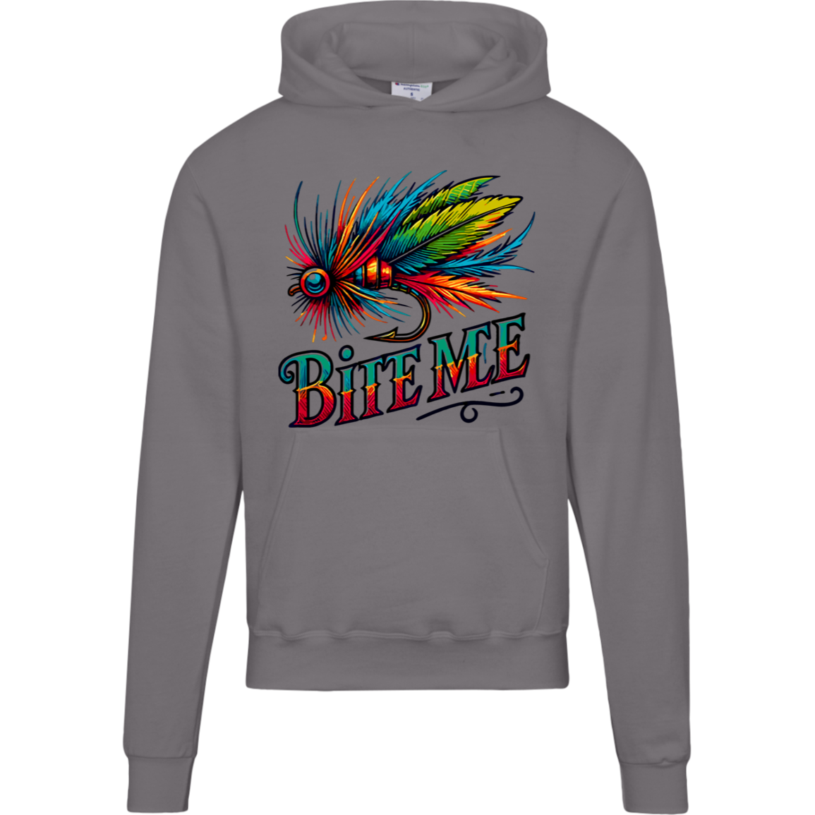 Hoodie, Anglers, Fishermen, Bite Me, Bold Lure Graphic, Champion Hoodie