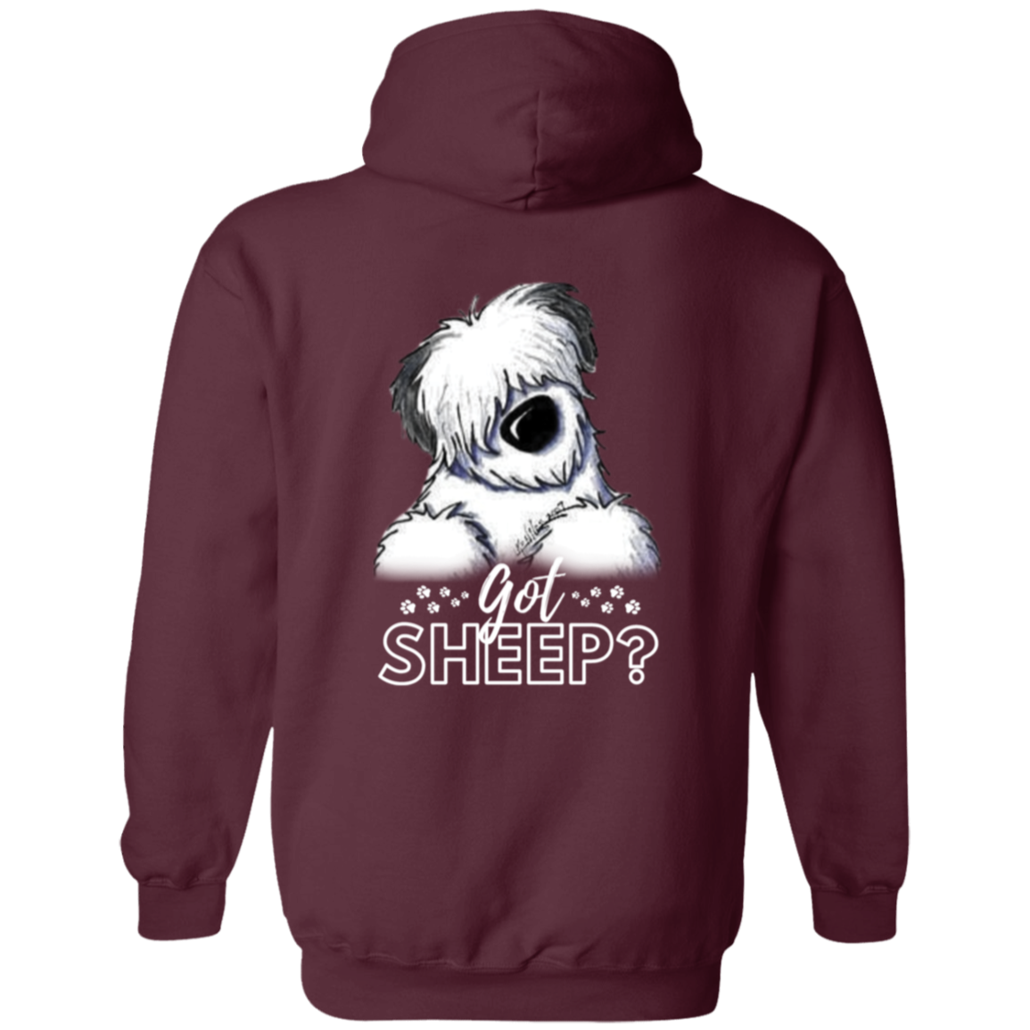 Got Sheep? w/White Writing, Front and Back Graphic Design, Gildan Cotton/Polyester Hoodie