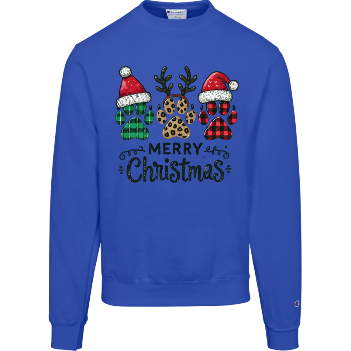 Pet Christmas Shirt, Merry Pawsmas, Champion Crewneck Sweatshirt