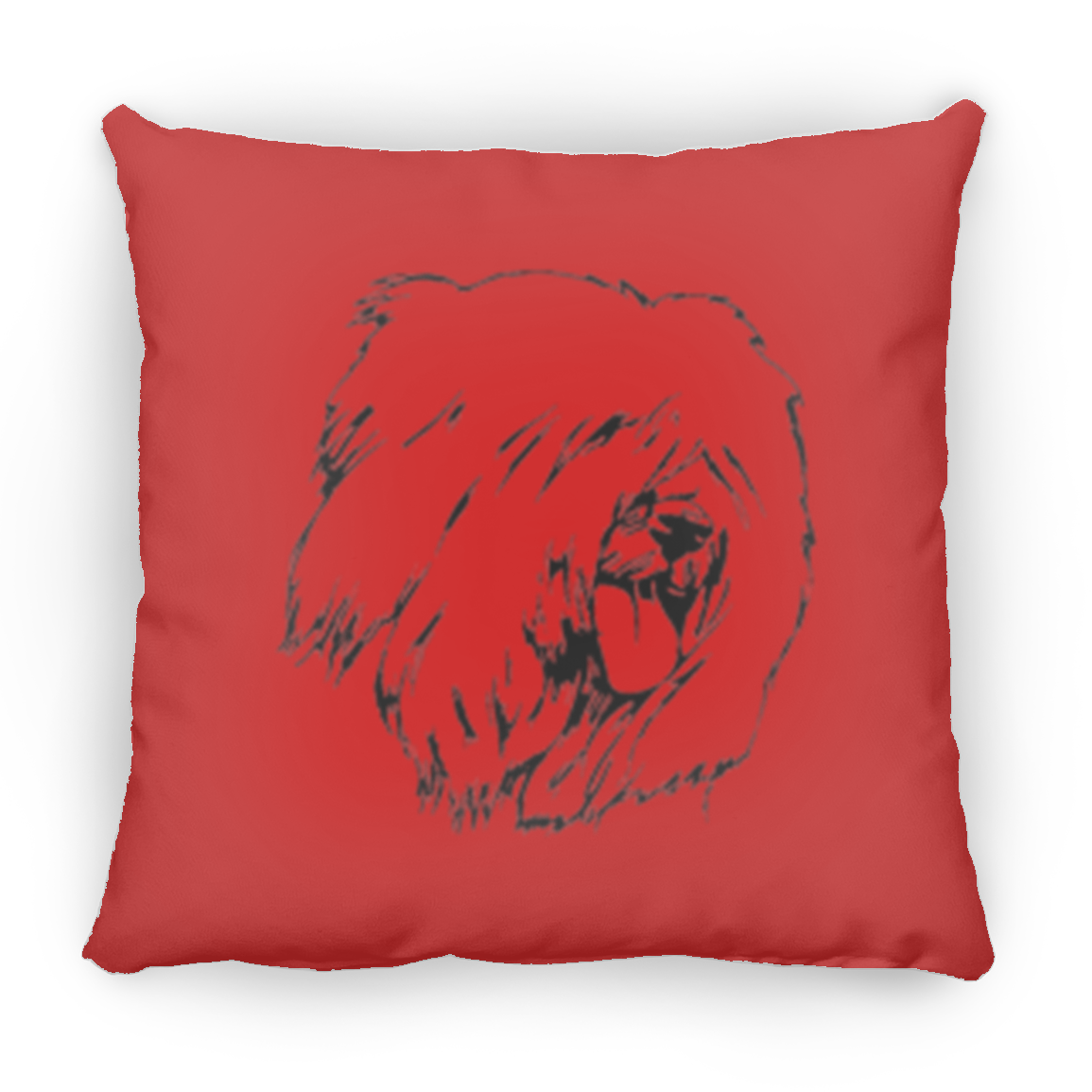 Old English Sheepdog Head Shot Throw Pillow, 16"x16"