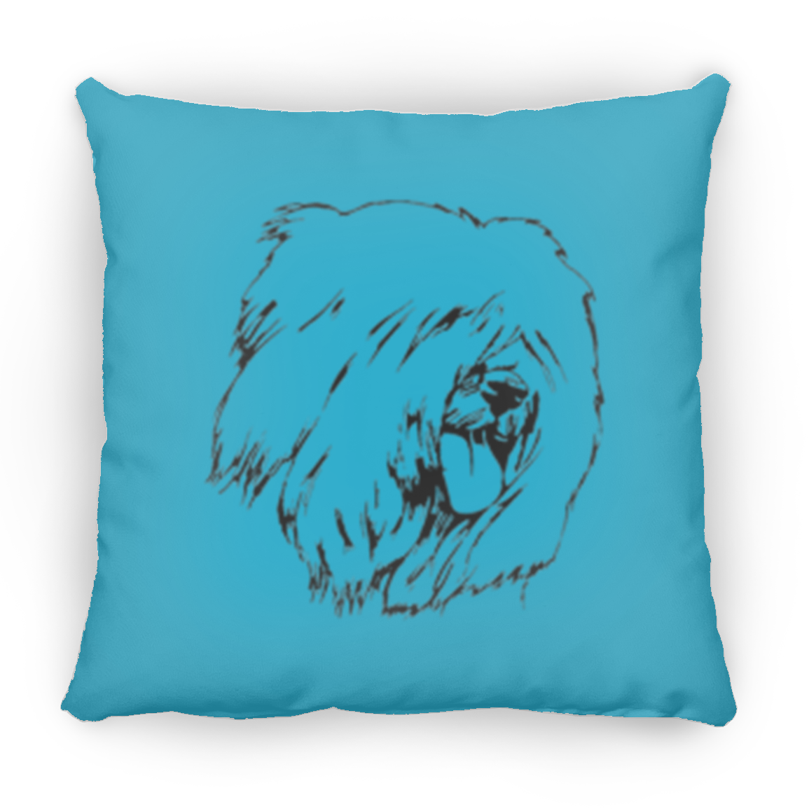 Old English Sheepdog Head Shot Throw Pillow, 16"x16"