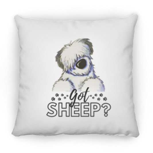 Got Sheep Throw Pillow, 16"x16", Old English Sheepdog