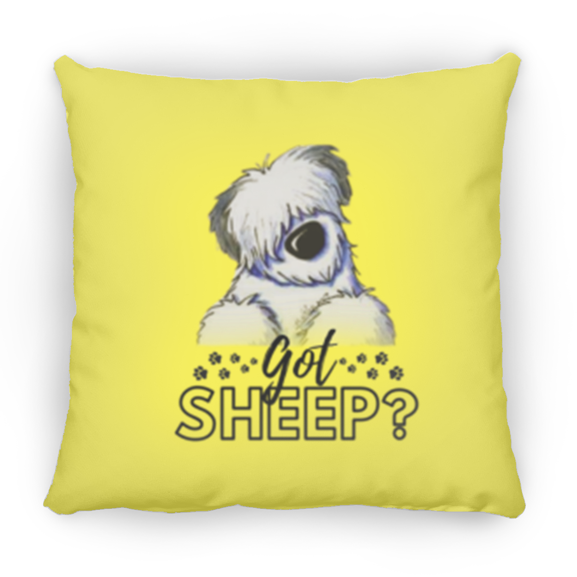 Got Sheep Throw Pillow, 16"x16", Old English Sheepdog