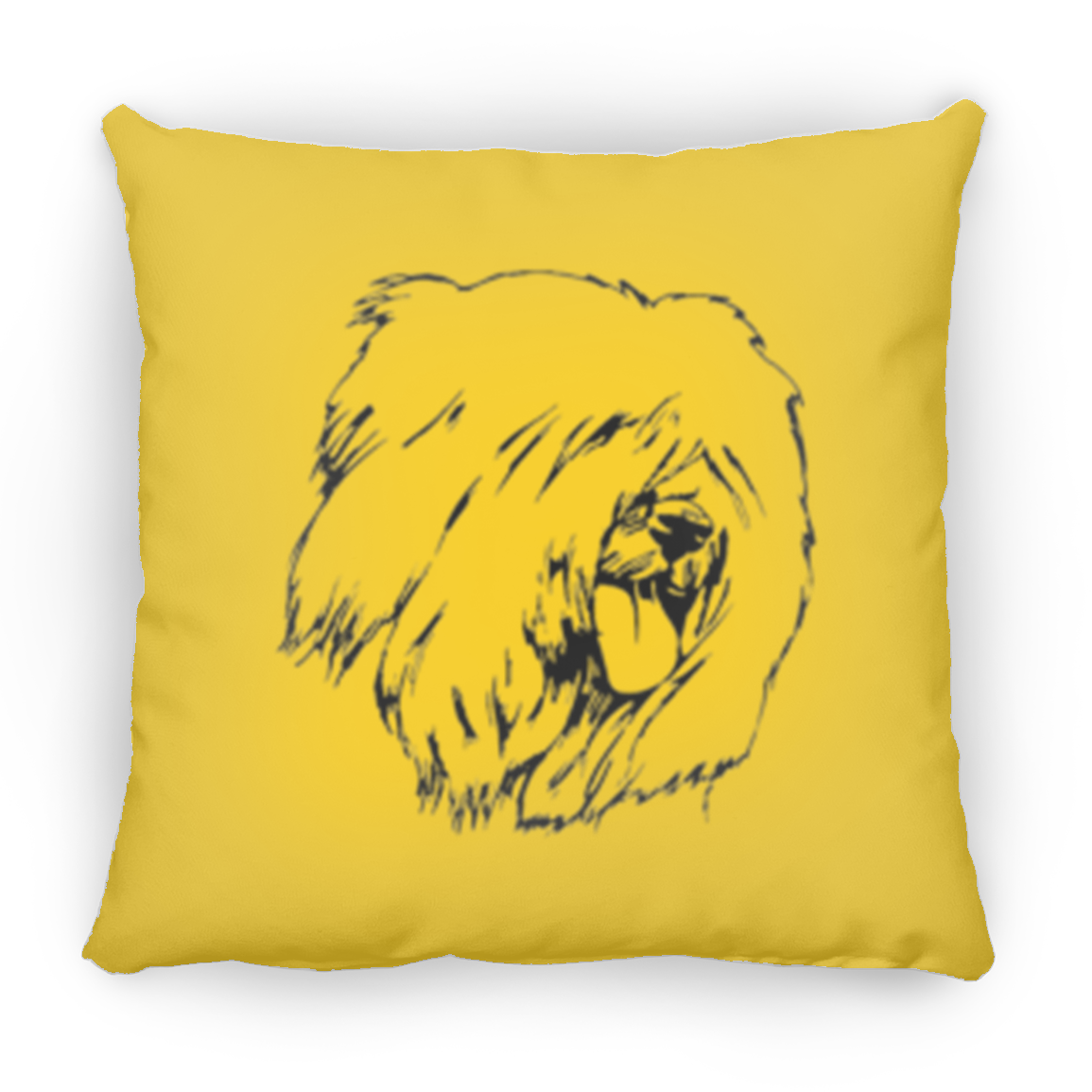 Old English Sheepdog Head Shot Throw Pillow, 16"x16"