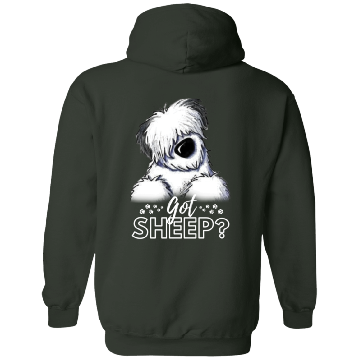 Got Sheep? w/White Writing, Front and Back Graphic Design, Gildan Cotton/Polyester Hoodie