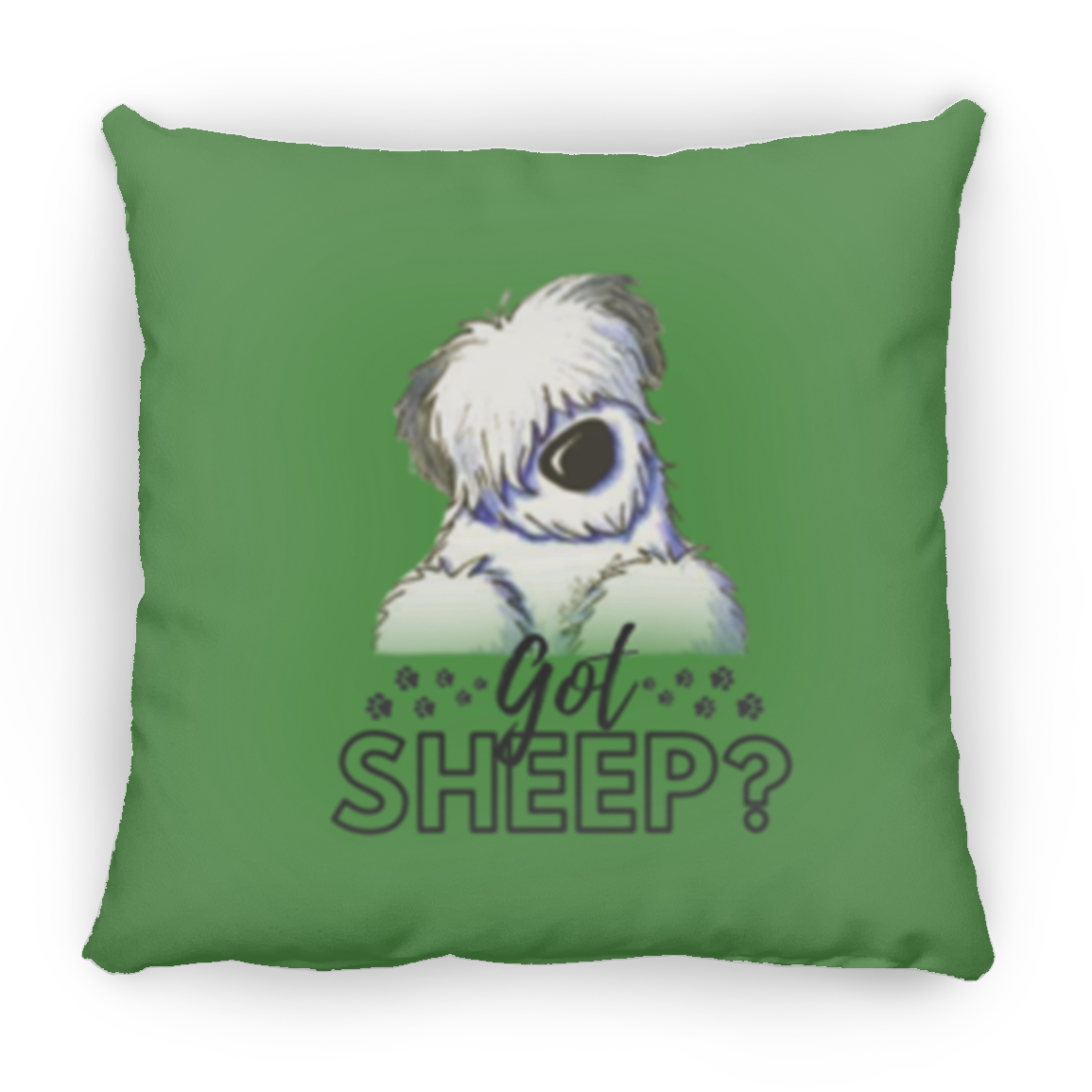 Got Sheep Throw Pillow, 16"x16", Old English Sheepdog