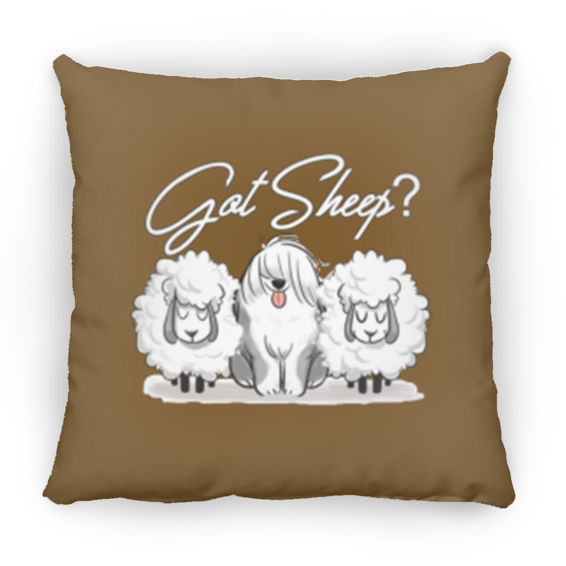 Got Sheep, with Sheep Throw Pillow, 16"x16", Old English Sheepdog