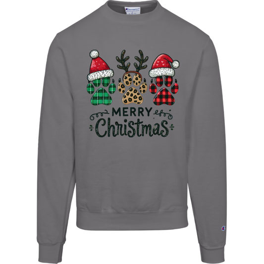 Pet Christmas Shirt, Merry Pawsmas, Champion Crewneck Sweatshirt