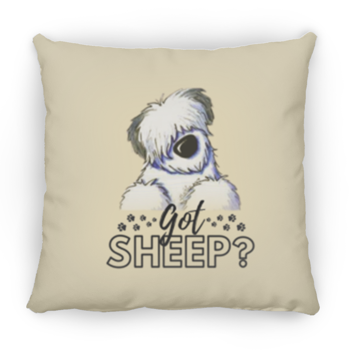 Got Sheep Throw Pillow, 16"x16", Old English Sheepdog