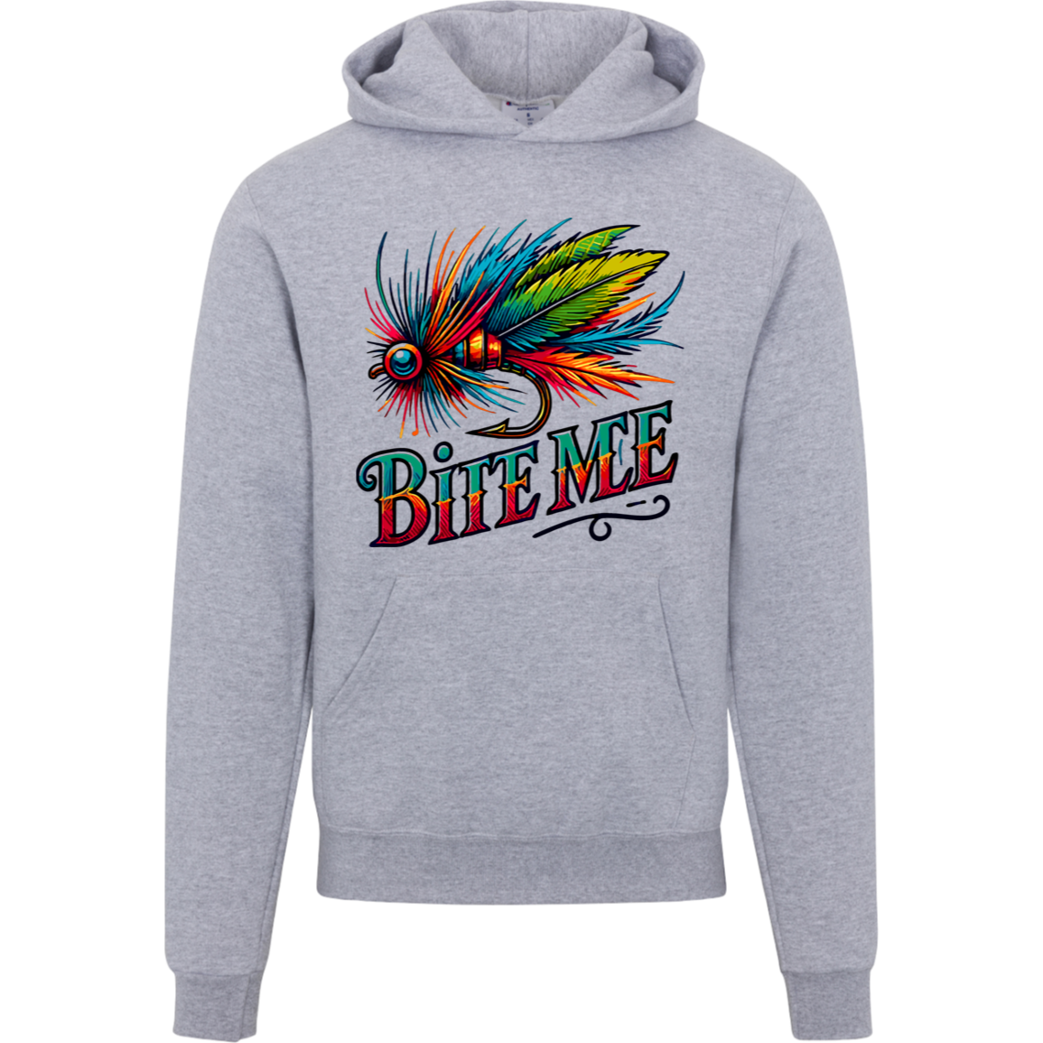 Hoodie, Anglers, Fishermen, Bite Me, Bold Lure Graphic, Champion Hoodie