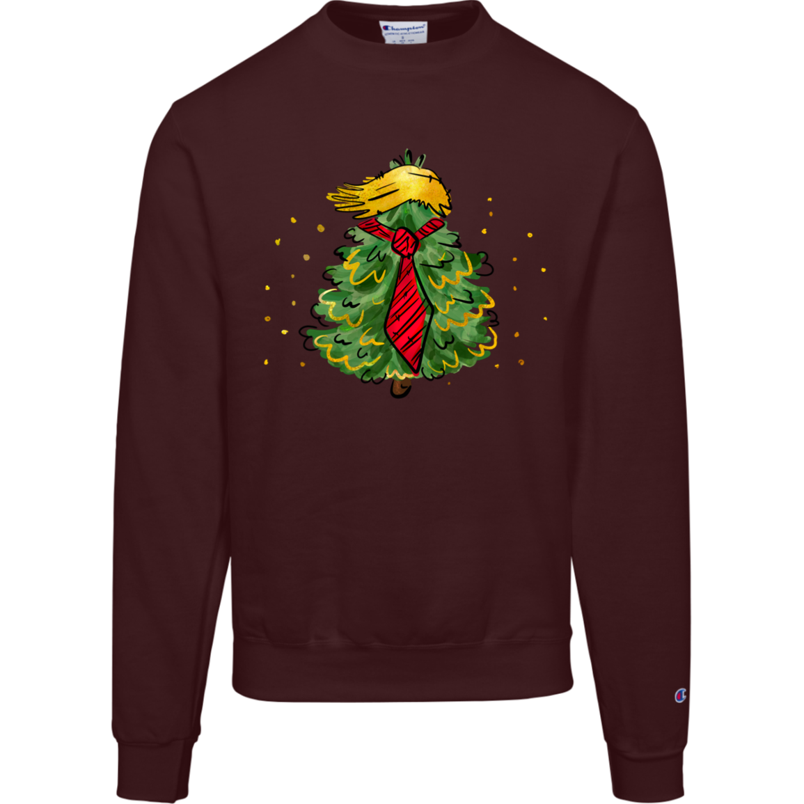 Trump Christmas Top, Trump Tree, Crewneck Sweatshirt, Champion