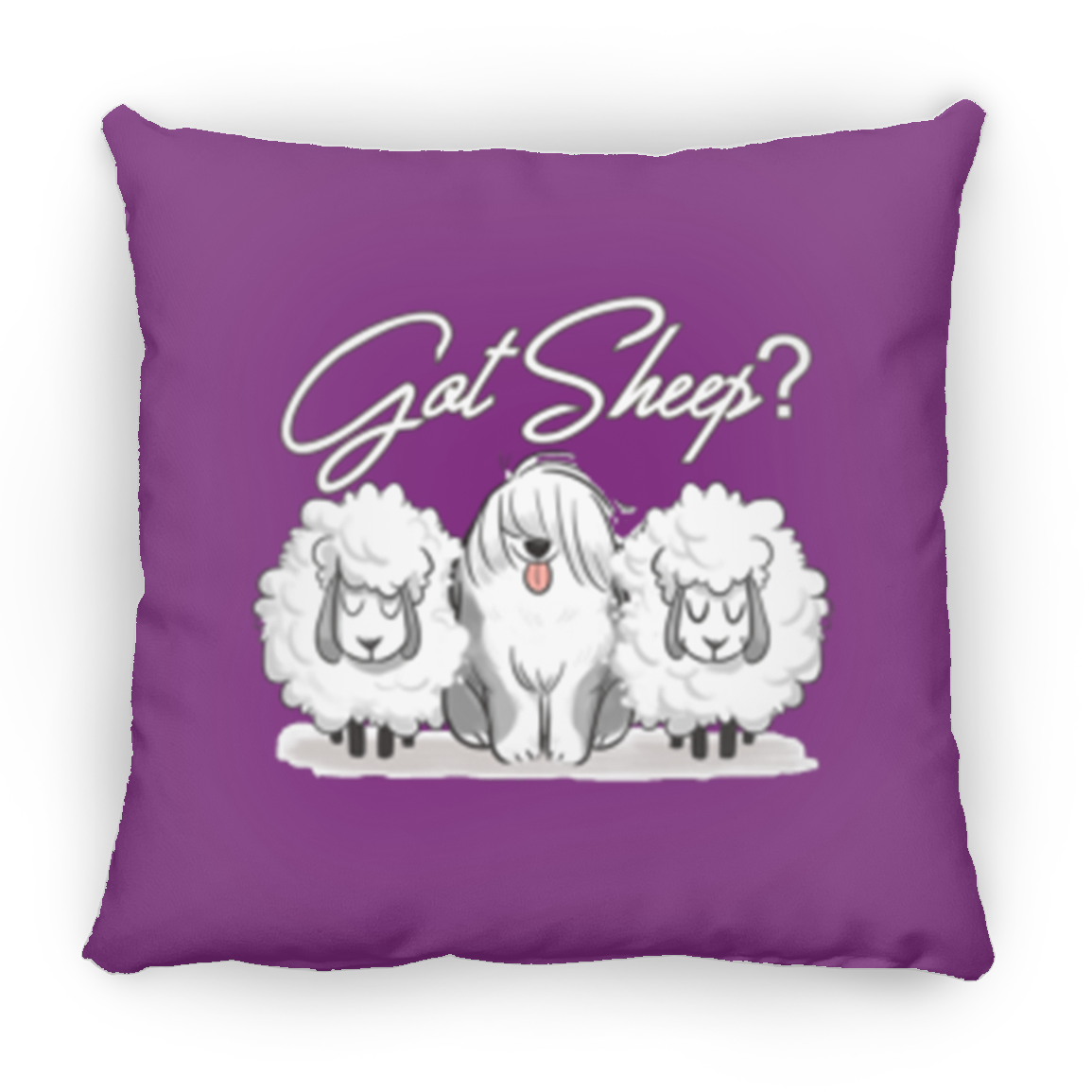 Got Sheep, with Sheep Throw Pillow, 16"x16", Old English Sheepdog