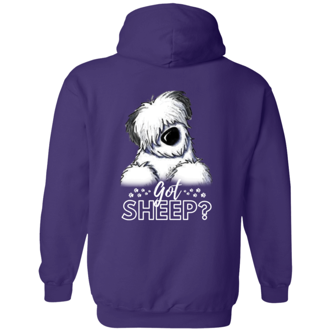 Got Sheep? w/White Writing, Front and Back Graphic Design, Gildan Cotton/Polyester Hoodie