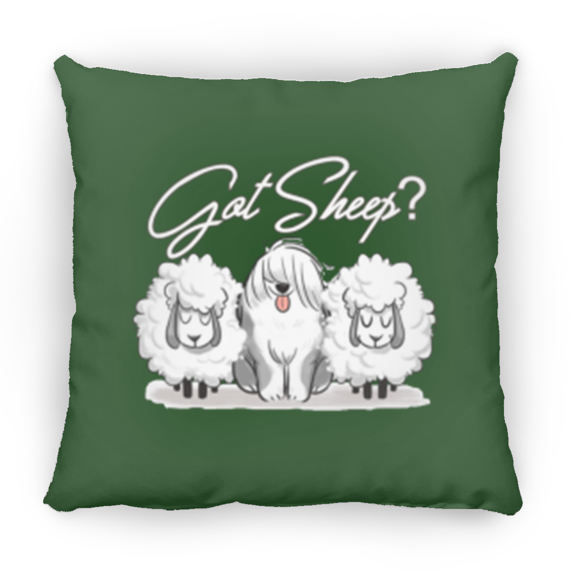 Got Sheep, with Sheep Throw Pillow, 16"x16", Old English Sheepdog