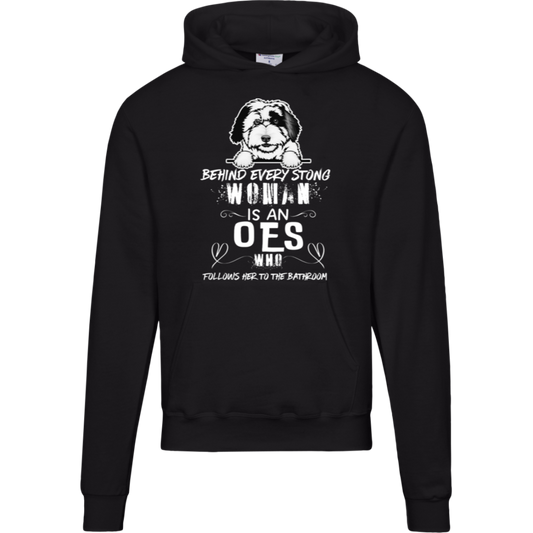 Old English Sheepdog, Behind Every Strong Women, Champion Hoodie