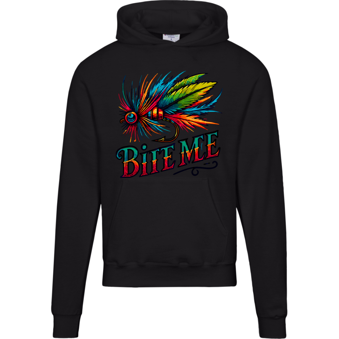 Hoodie, Anglers, Fishermen, Bite Me, Bold Lure Graphic, Champion Hoodie