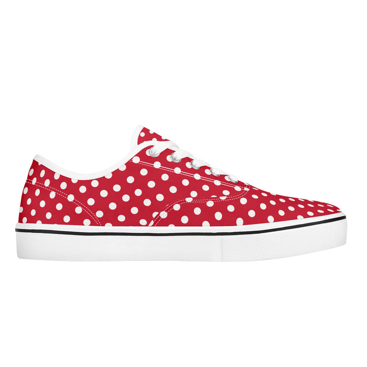 Red and White Polka Dot Sneakers