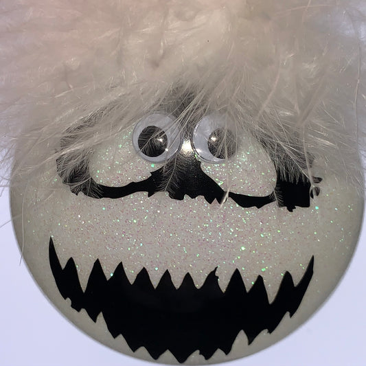 Bumble Abominable Snow Monster Handmade Glass Christmas Ornament Gift Lightweight