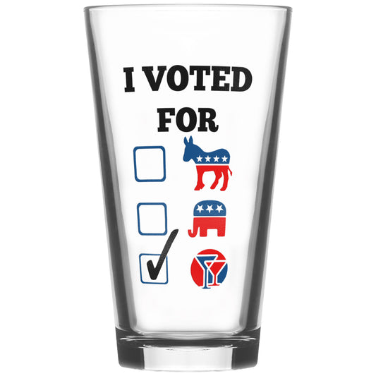 Beer Pint Glass, I VOTED