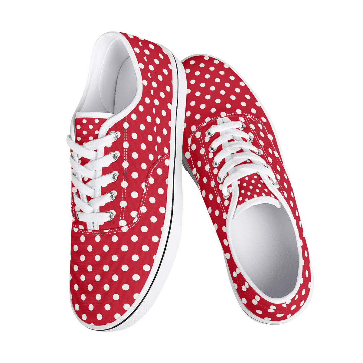 Red and White Polka Dot Sneakers