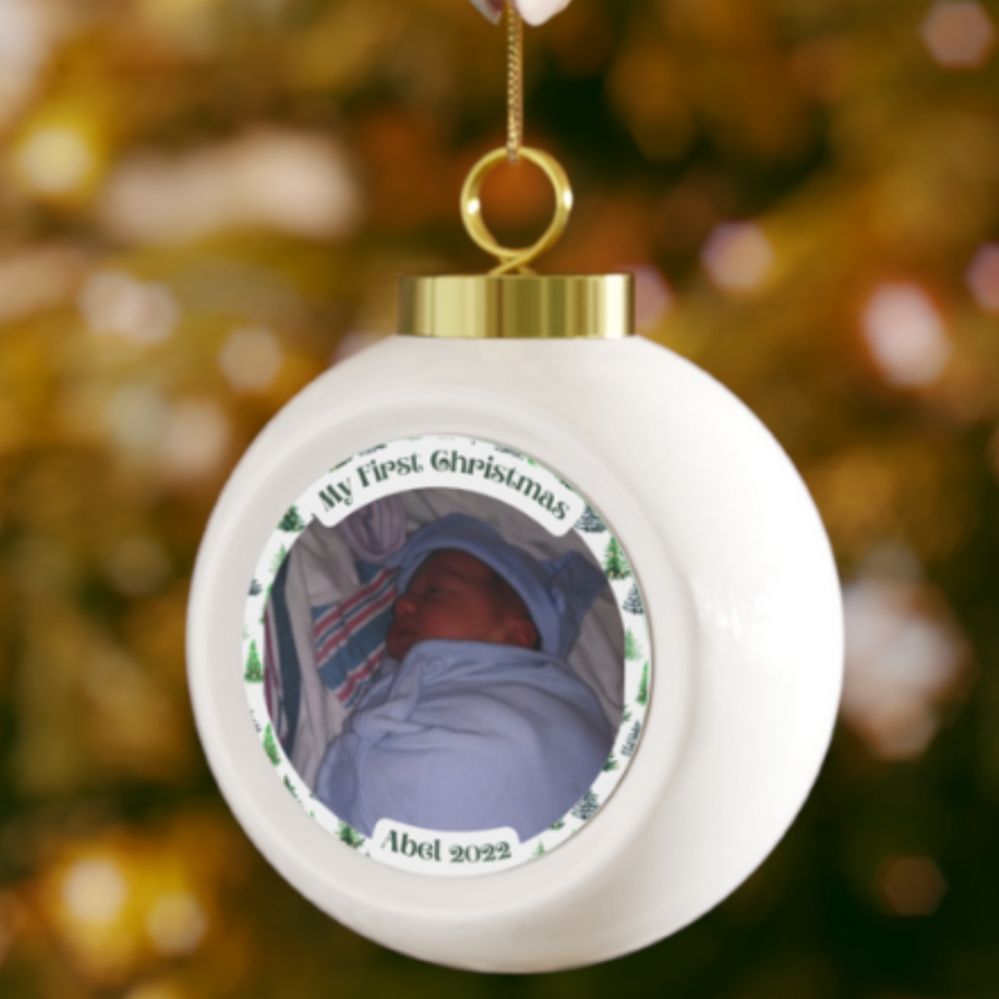 First Christmas, Child's, Customized Photo and Name