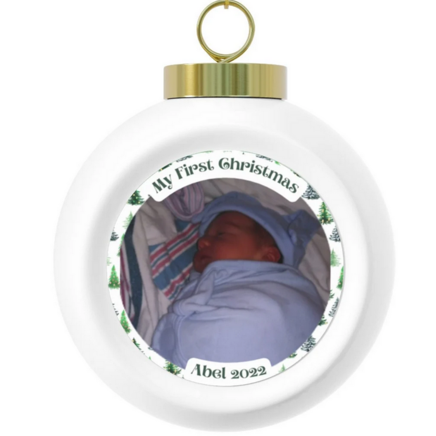 First Christmas, Child's, Customized Photo and Name