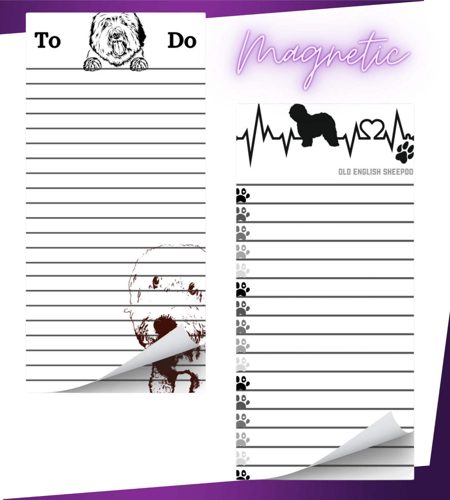 Old English Sheepdog Magnetic Notepad