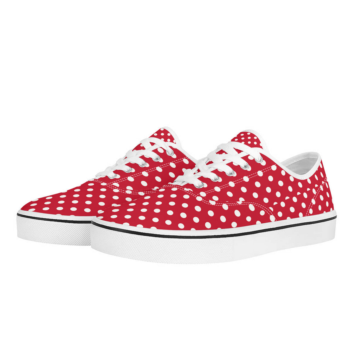 Red and White Polka Dot Sneakers