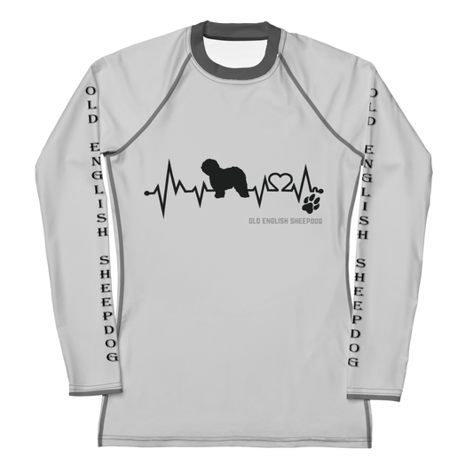 Ladies Activewear Long, Old English Sheepdog Heartbeat