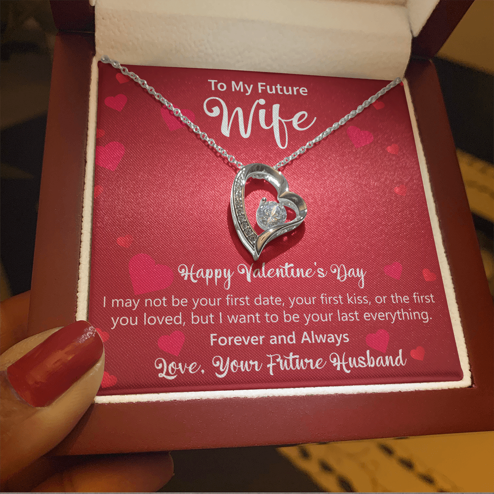 Valentine's Gift for Future Wife, Valentine's Gift for Her, Heart Necklace, Jewelry Gift with Message Card