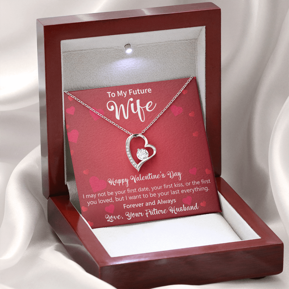 Valentine's Gift for Future Wife, Valentine's Gift for Her, Heart Necklace, Jewelry Gift with Message Card